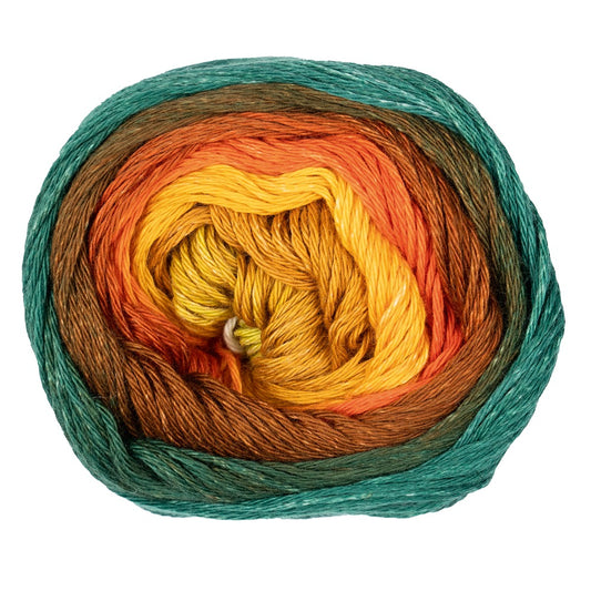 Pro Lana - 1-2-3 IDEEN Farbverlaufsgarn - 32 orange/grün - 100% Baumwolle