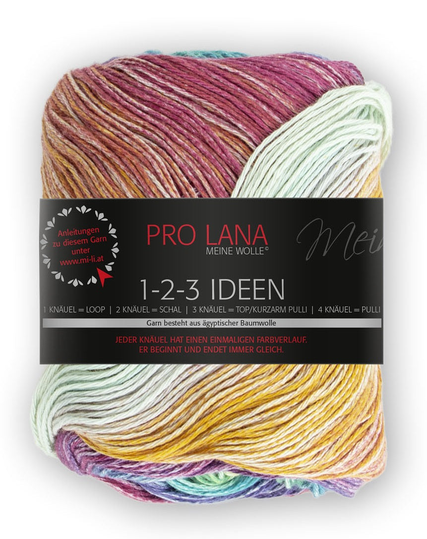 Pro Lana - 1-2-3 IDEEN Farbverlaufsgarn - 07 rainbow - 100% Baumwolle