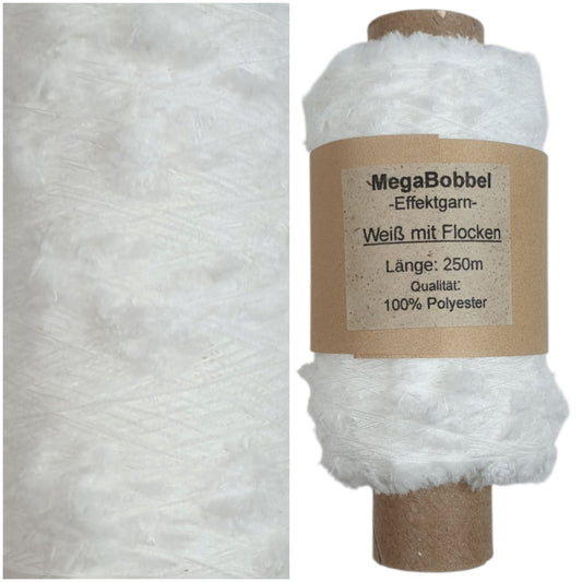 Effektgarn - Weiß mit Flocken - (BG52)