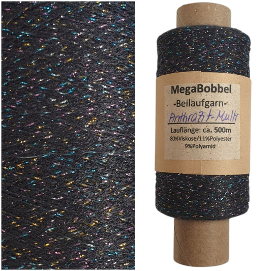 Contessa Lux -Glitzergarn - Anthrazit-Multi - (BG62)