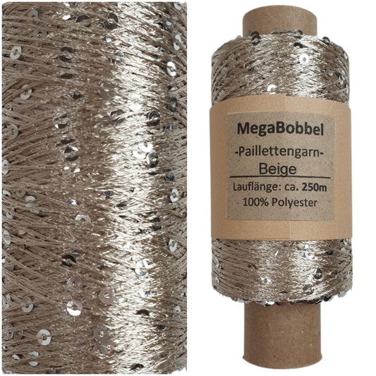 Paillettengarn - Beige - (BG67)