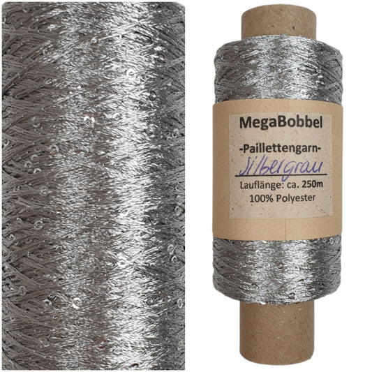 Paillettengarn - Silbergrau - (BG69L) - 250m