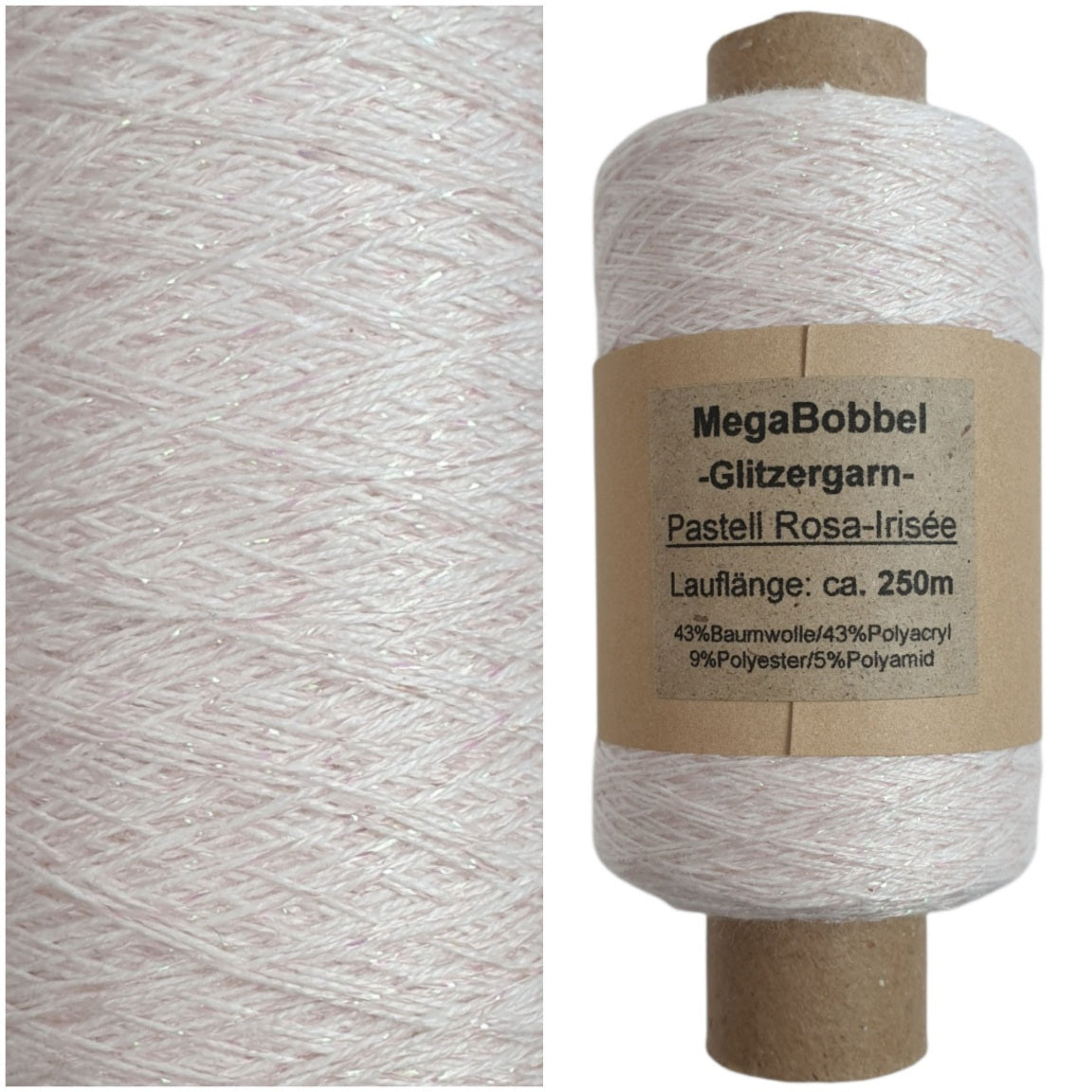 Contessa Lux - Glitzergarn - Pastell Rosa-Irisée - (BG77L)