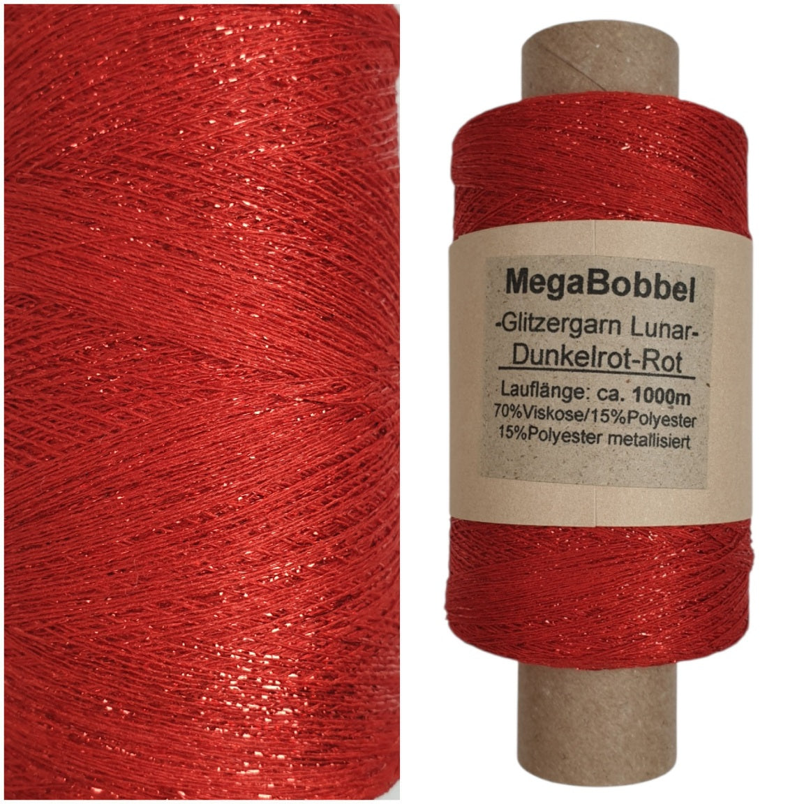Lunar - Glitzergarn - Dunkelrot-Rot- (BG) - 1000m