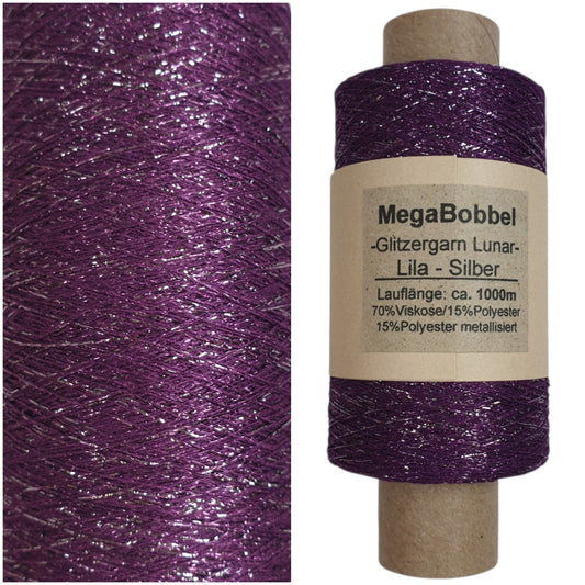 Lunar - Glitzergarn - Lila-Silber- (BG) - 1000m