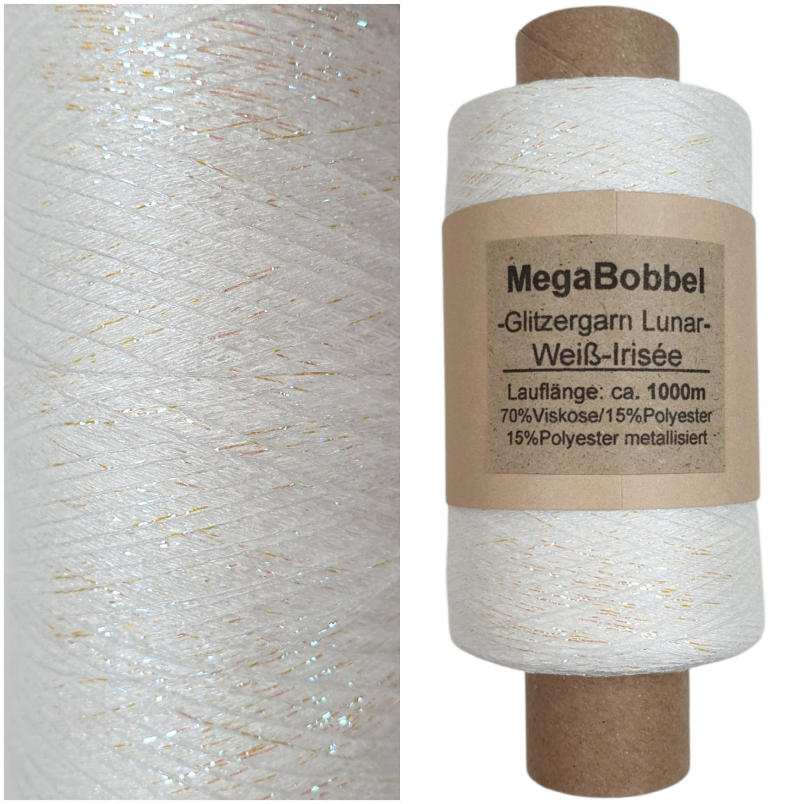 Lunar - Glitzergarn - Weiß-Irisée- (BG) - 1000m