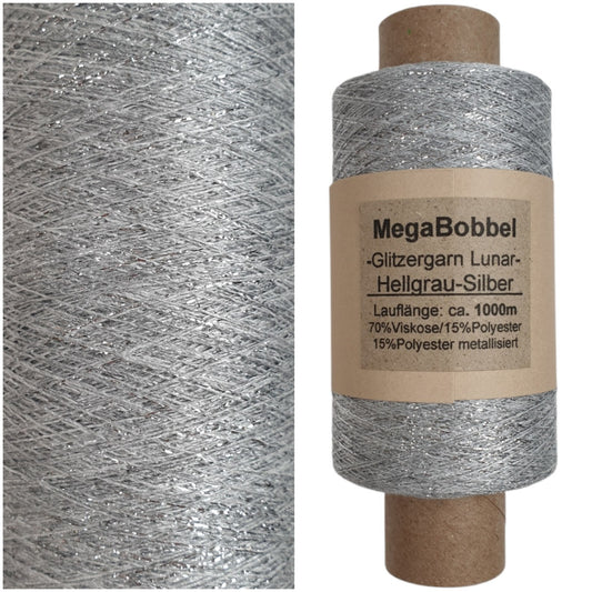 Lunar - Glitzergarn - Hellgrau-Silber- (BG) - 1000m