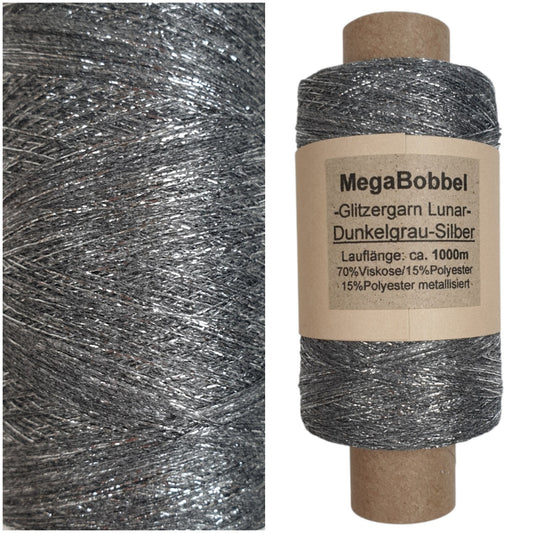 Lunar - Glitzergarn - Dunkelgrau-Silber- (BG) - 1000m