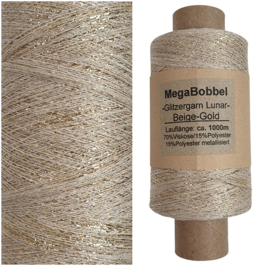 Lunar - Glitzergarn - Beige-Gold - (BG) - 1000m