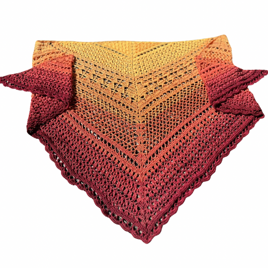 Häkelanleitung - Dreieckstuch "Kürbissuppe"