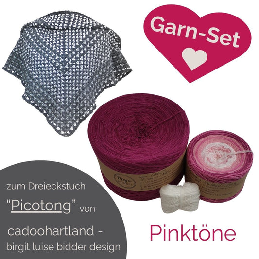 Modalgarn-Set für das Dreieckstuch "Picotong" (ohne Anleitung) - Pinktöne