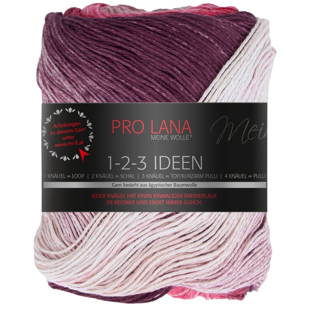 Pro Lana - 1-2-3 IDEEN Farbverlaufsgarn - 12 frucht - 100% Baumwolle