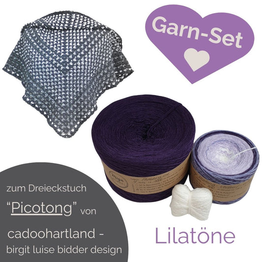 Modalgarn-Set für das Dreieckstuch "Picotong" (ohne Anleitung) - Lilatöne