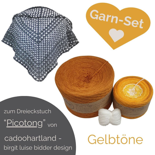 Modalgarn-Set für das Dreieckstuch "Picotong" (ohne Anleitung) - Gelbtöne