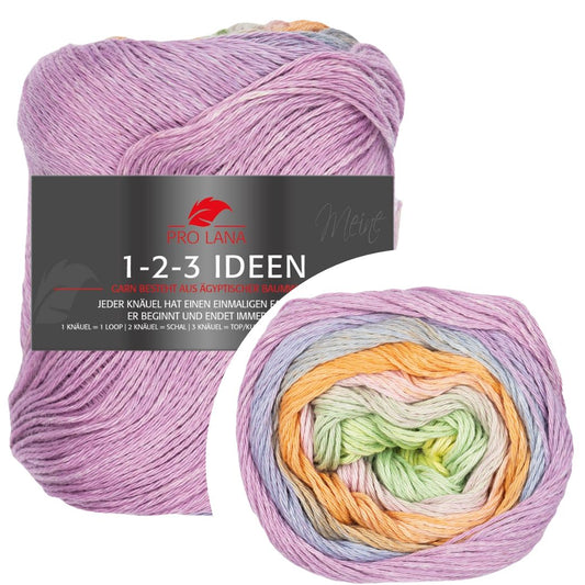 Pro Lana - 1-2-3 IDEEN Farbverlaufsgarn - 34 hell/pastell - 100% Baumwolle