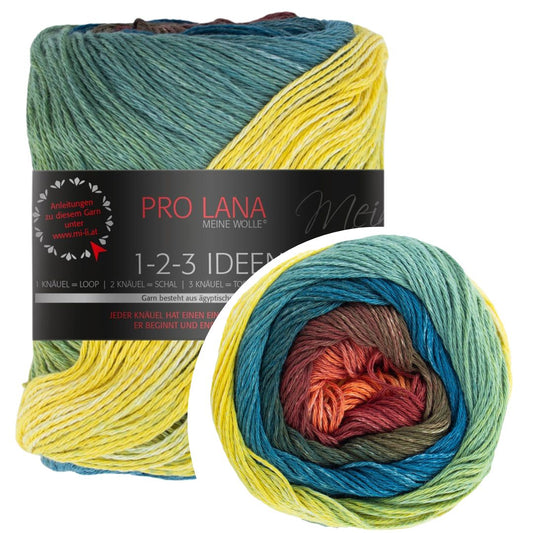 Pro Lana - 1-2-3 IDEEN Farbverlaufsgarn - 13 herbst - 100% Baumwolle