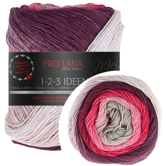 Pro Lana - 1-2-3 IDEEN Farbverlaufsgarn - 12 frucht - 100% Baumwolle