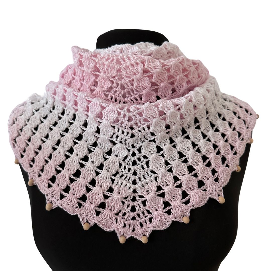 Häkelanleitung - flaches Dreieckstuch "Zuckerwatte"