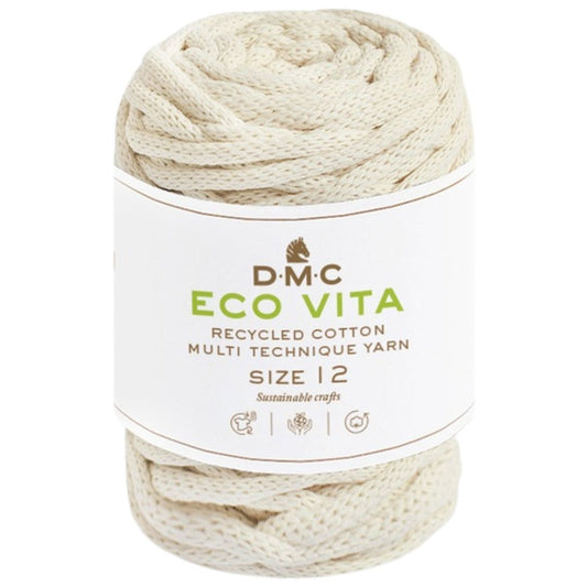 DMC Eco Vita 12 (250g-55m) - 80% recycelte Baumwolle / 20% Polyester - 031 Creme