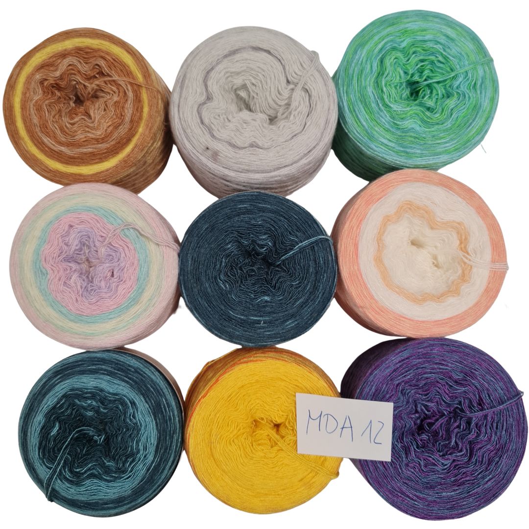MODAL-Bobbel-Paket - (MD A 12 ) - ca. 600g - 3+4 fädig - Mützen / Patchwork