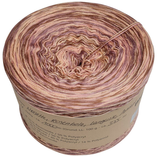 Noisette-Rosenholz-Languste-Apricot- meliert / Ohne Verlauf - 1000m (T1)