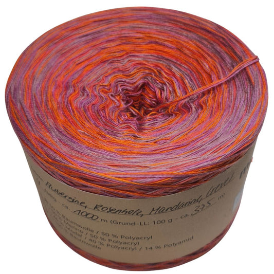 Aubergine-Rosenholz-Mandarine-Crevet- meliert / Ohne Verlauf - 1000m (T3)