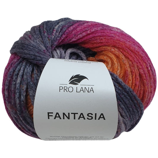 Pro Lana - FANTASIA - 50g/120m - Kettgarn mit Farbverlauf - 182 Grau Orange Pink