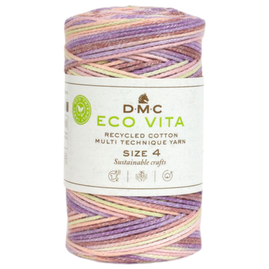 DMC Eco Vita 4 (Multicolor 250g) - 80% recycelte Baumwolle / 20% Polyester - 102