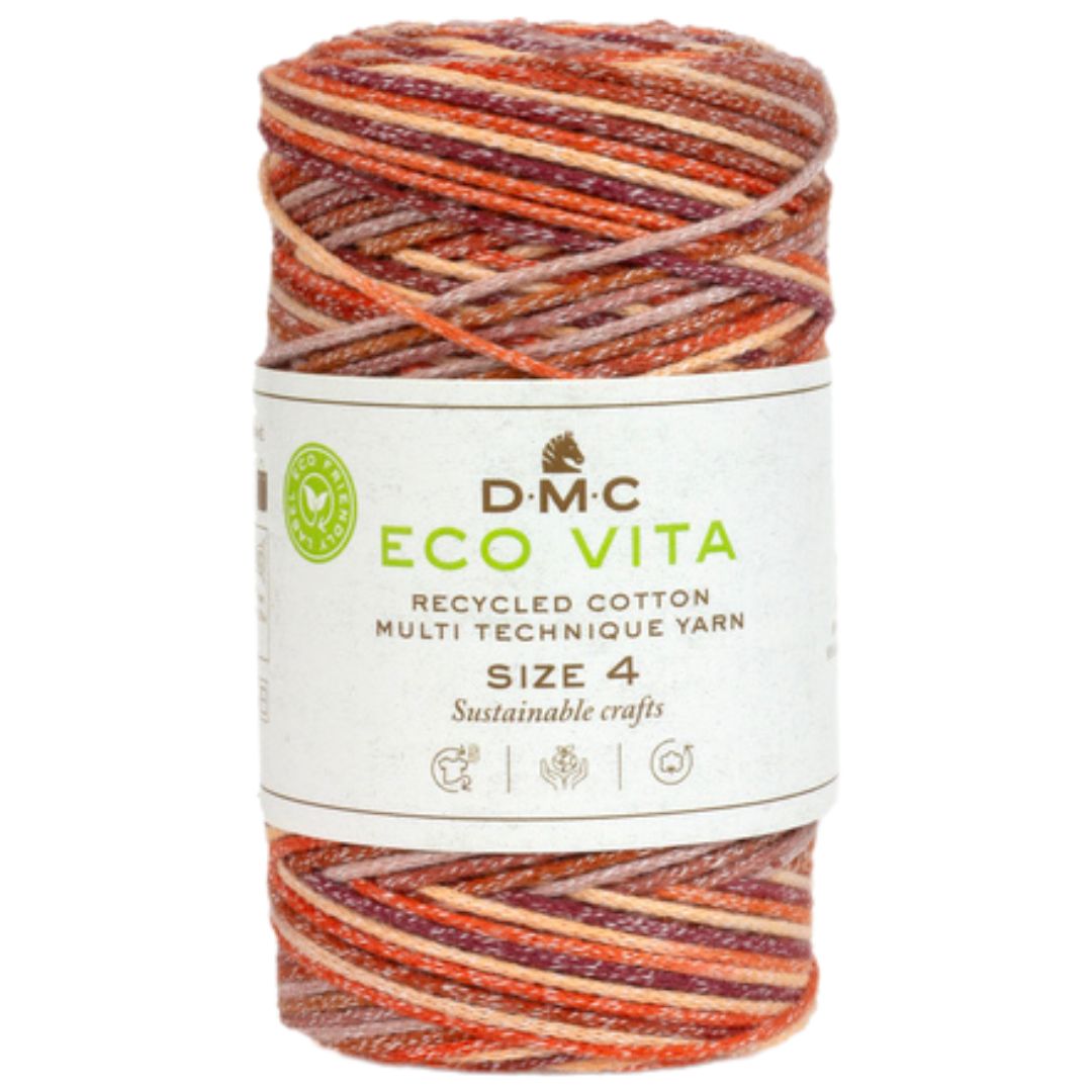 DMC Eco Vita 4 (Multicolor 250g) - 80% recycelte Baumwolle / 20% Polyester - 103