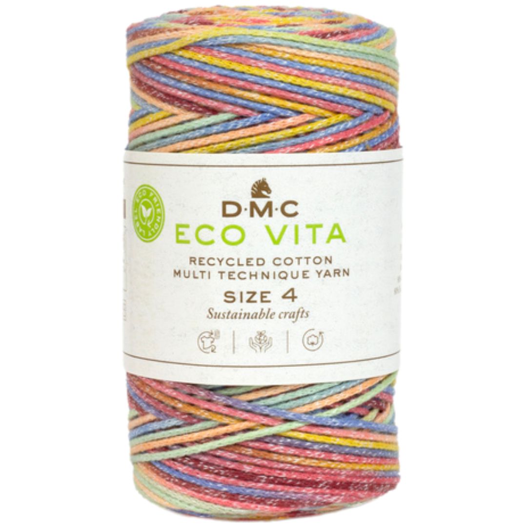 DMC Eco Vita 4 (Multicolor 250g) - 80% recycelte Baumwolle / 20% Polyester - 106