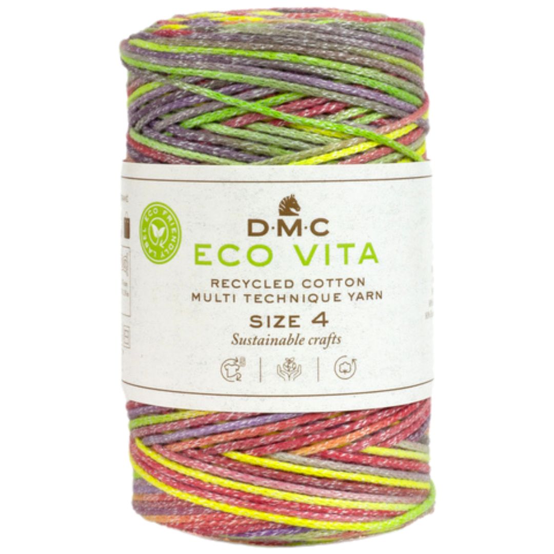 DMC Eco Vita 4 (Multicolor 250g) - 80% recycelte Baumwolle / 20% Polyester - 108