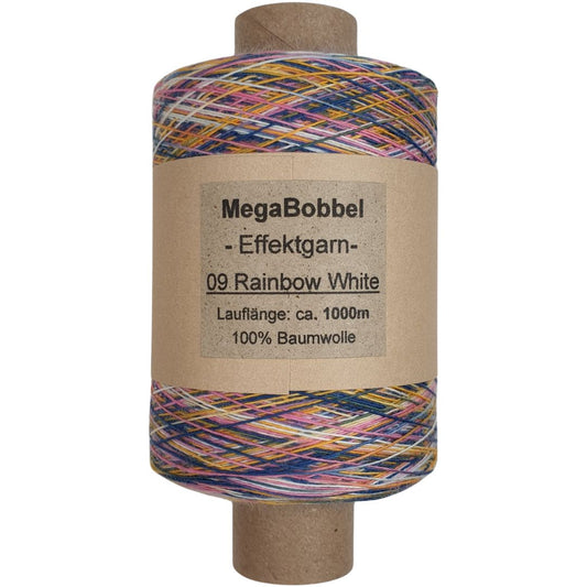 Effektgarn - 09 Rainbow White - (BG83) - 1000m