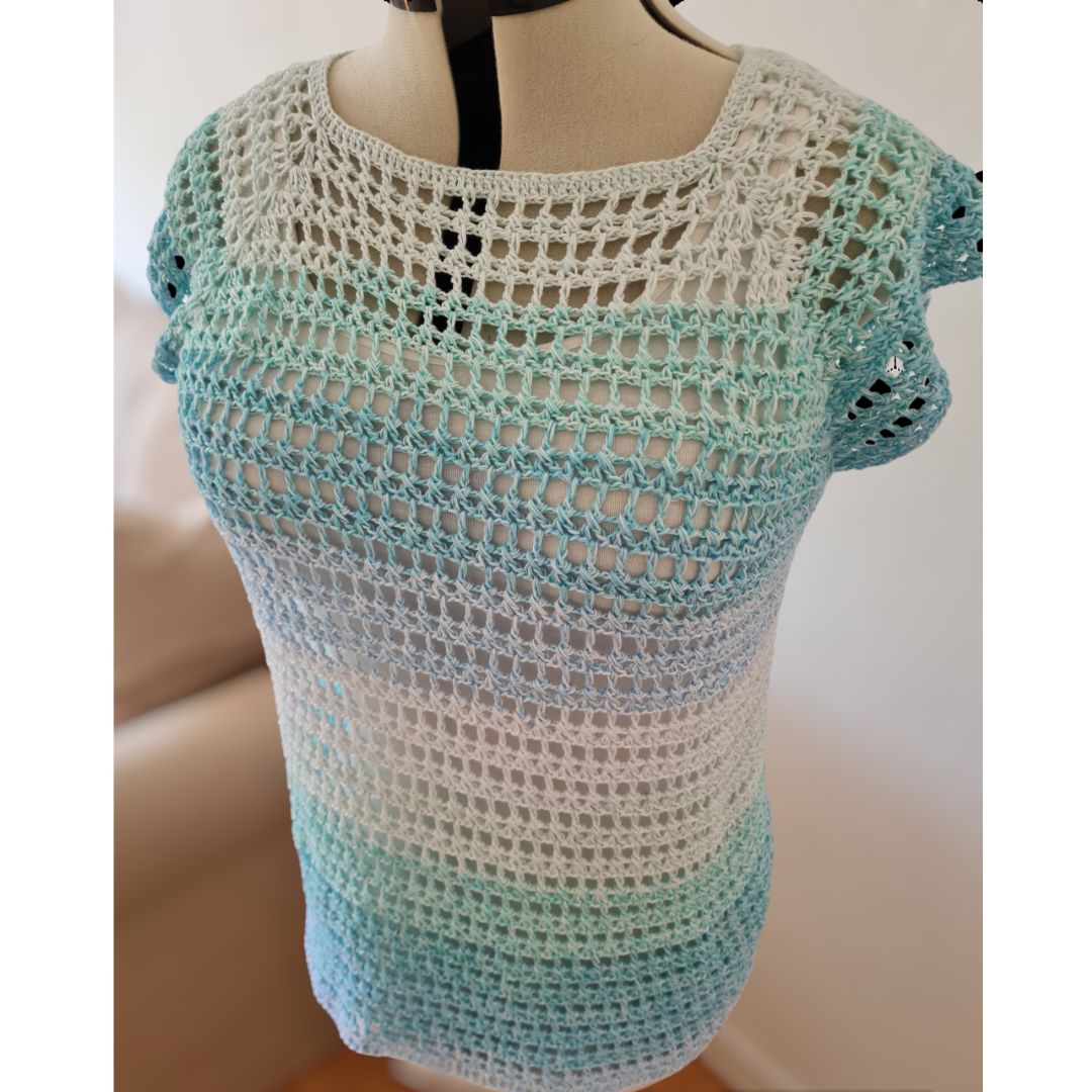 Häkelanleitung - Netzshirt / Netzpullover "Crossover"