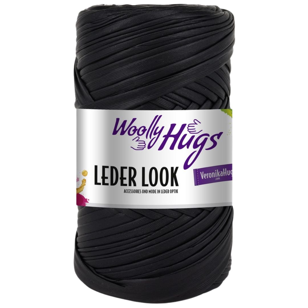 Woolly Hugs - Leder Look 200g - 99 Schwarz