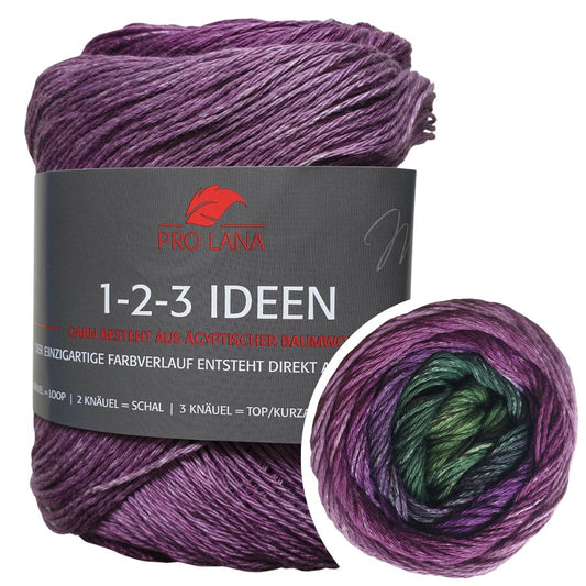 Pro Lana - 1-2-3 IDEEN Farbverlaufsgarn - 35 oleander - 100% Baumwolle