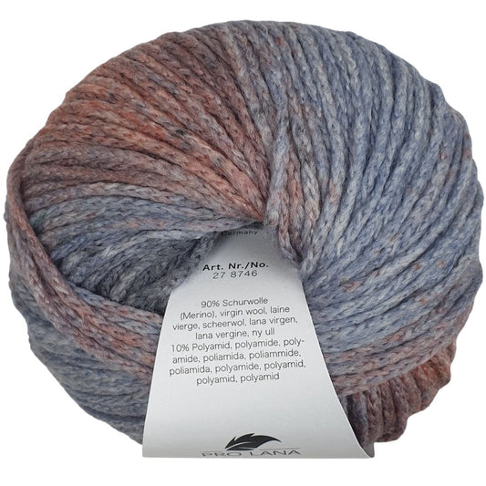 Pro Lana - FANTASIA - 50g/120m - Kettgarn mit Farbverlauf - 180 Graublau-Rosenholz
