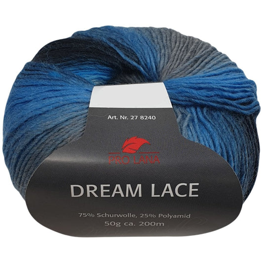 Pro Lana - DREAM LACE - 50g/200m - 190 Blau Grau