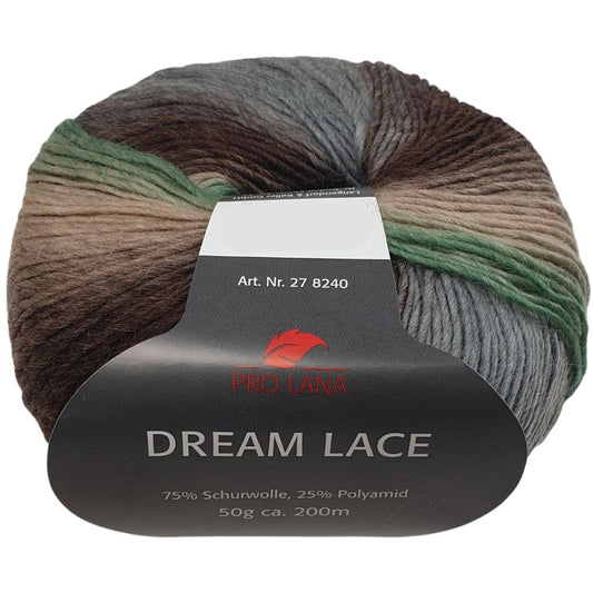 Pro Lana - DREAM LACE - 50g/200m - 184 Braun Grün