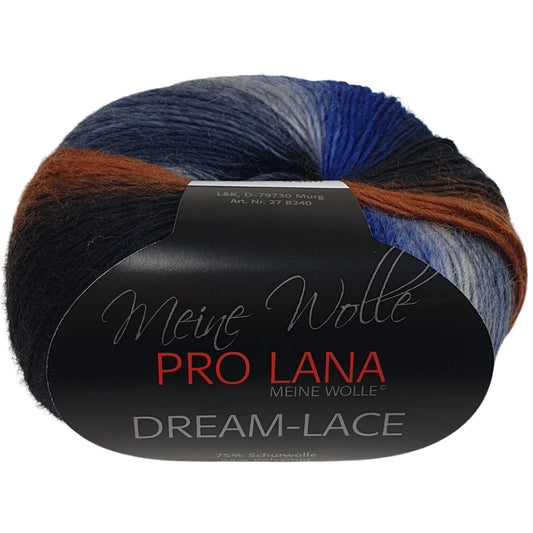 Pro Lana - DREAM LACE - 50g/200m - 185 Braun Blau