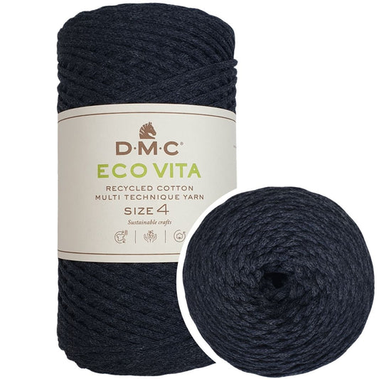 DMC Eco Nova Vita 4 (Einfarbig 250g) - 80% recycelte BW / 20% PES - 077 Dunkelblau