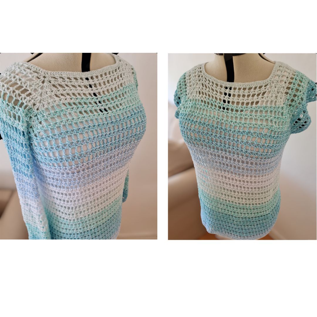 Häkelanleitung - Netzshirt / Netzpullover "Crossover"