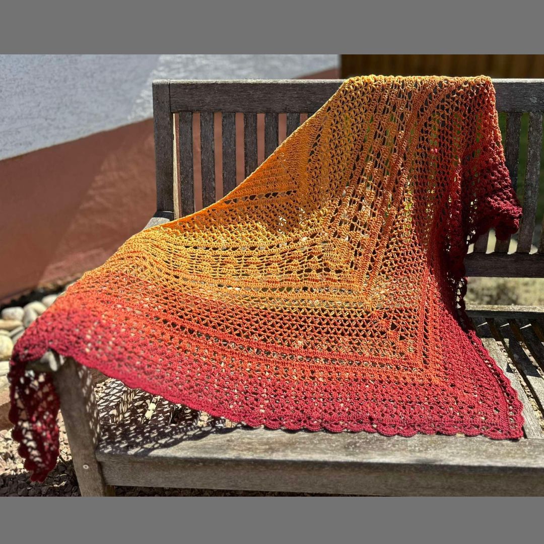 Häkelanleitung - Dreieckstuch "Kürbissuppe"