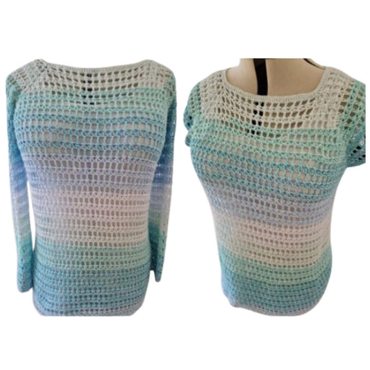 Häkelanleitung - Netzshirt / Netzpullover "Crossover"