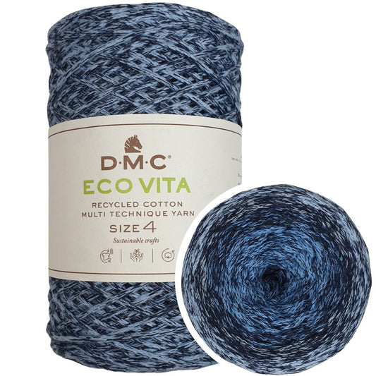 DMC Nova Vita 4 (Multicolor 250g) - 80% recycelte BW / 20% PES - 177 Bleu