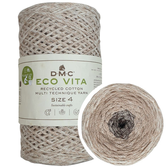 DMC Nova Vita 4 (Multicolor 250g) - 80% recycelte Baumwolle / 20% Polyester - 311 Brown-Beige