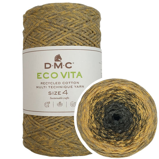 DMC Nova Vita 4 (Multicolor 250g) - 80% recycelte BW / 20% PES - 108 Olive