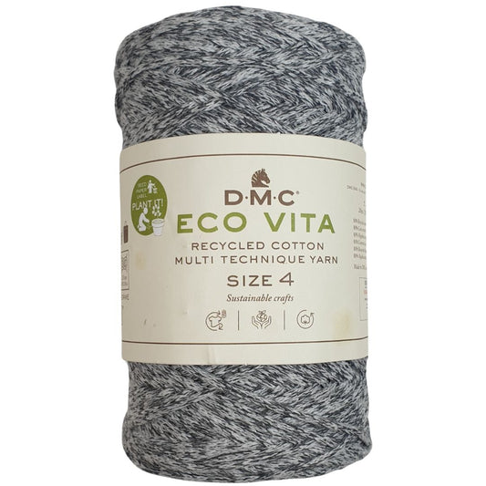DMC Nova Vita 4 (Multicolor 250g) - 80% recycelte Baumwolle / 20% Polyester - 122 Grey Black