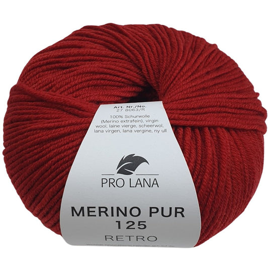 Pro Lana - Merino Pur 125 - RETRO - 50g/125m - 130 Rot
