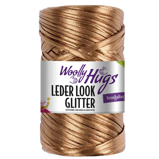Woolly Hugs - Leder Look Glitter 200g - 29 Kupfer metallic