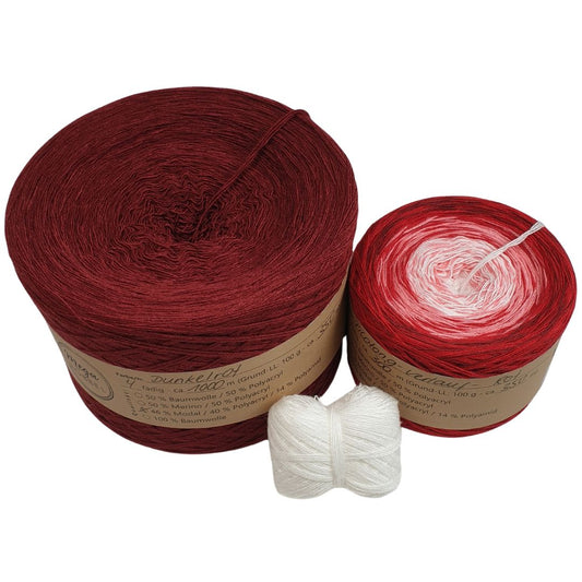 Modalgarn-Set für das Dreieckstuch "Picotong" (ohne Anleitung) - Rottöne